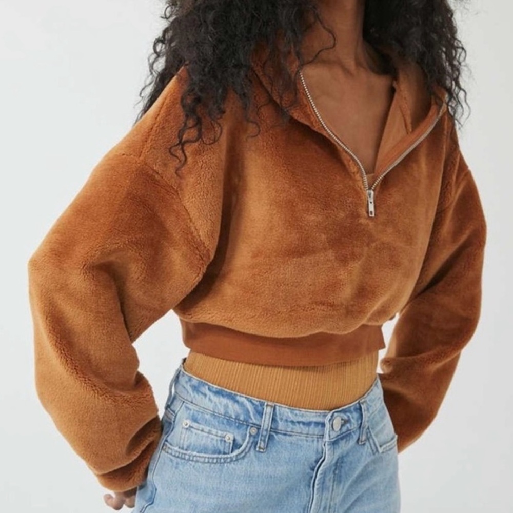BDG fuzzy cropped hoodie